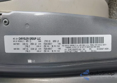 2013 Chrysler Town & Country Touring from USA, damaged, VIN 2C4RC1BG9DR721024